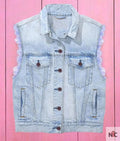 Ryan Gosling Barbie Blue Denim Vest Clanton Jacket