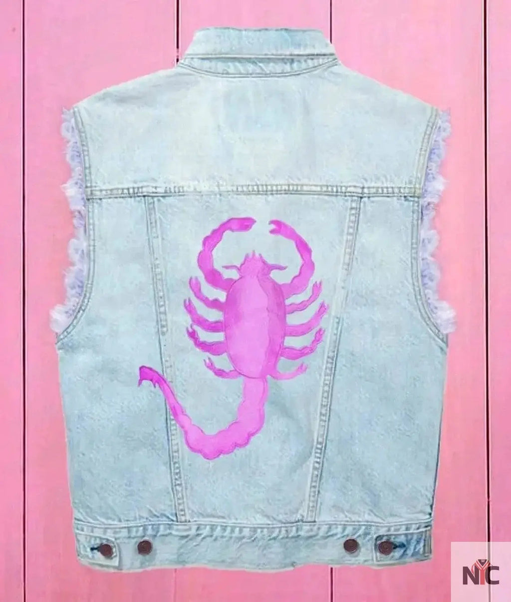 Ryan Gosling Barbie Blue Denim Vest Clanton Jacket