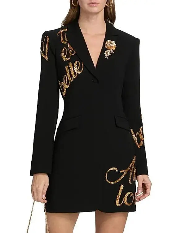 SNL S51Melissa McCarthy Black Sequin Blazer Dress WorthVee
