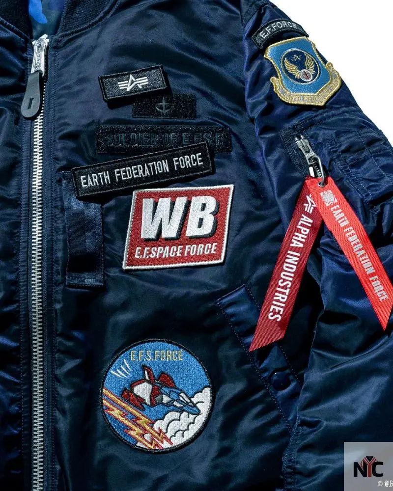 STRICT-G x ALPHA Mobile Suit Gundam White Base MA-1 Jacket Clanton Jacket