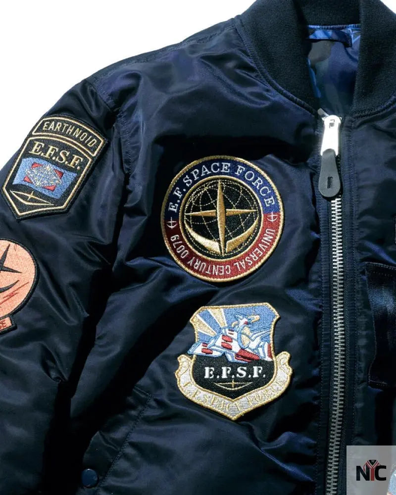 STRICT-G x ALPHA Mobile Suit Gundam White Base MA-1 Jacket Clanton Jacket