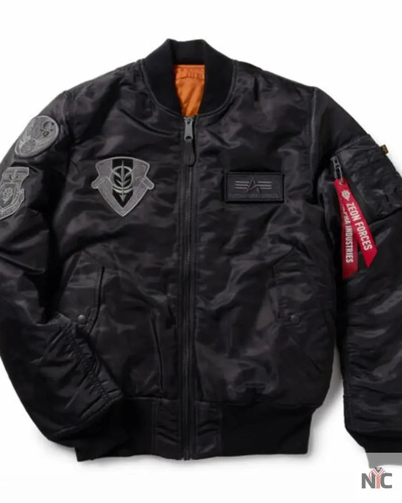 STRICT-G x ALPHA Mobile Suit Gundam Zeon MA-1 Jacket Clanton Jacket