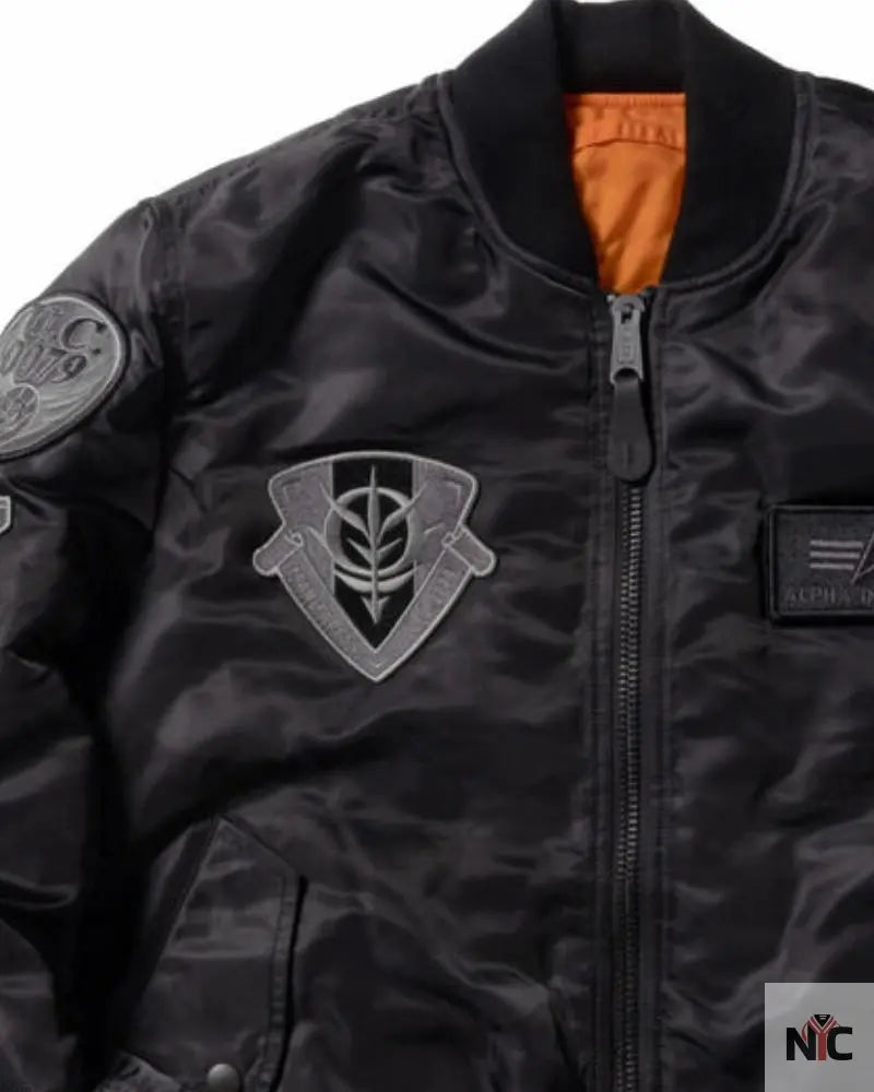 STRICT-G x ALPHA Mobile Suit Gundam Zeon MA-1 Jacket Clanton Jacket