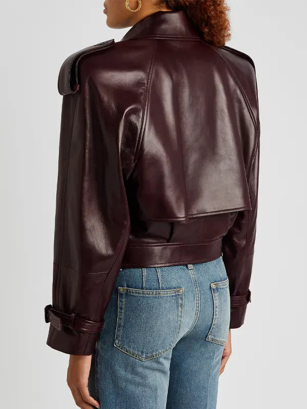 Saint Laurent Burgundy Leather Jacket WorthVee
