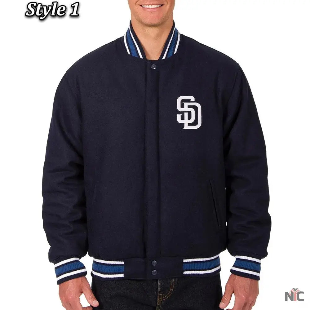 San Diego Padres Navy Blue Wool Jacket Clanton Jacket