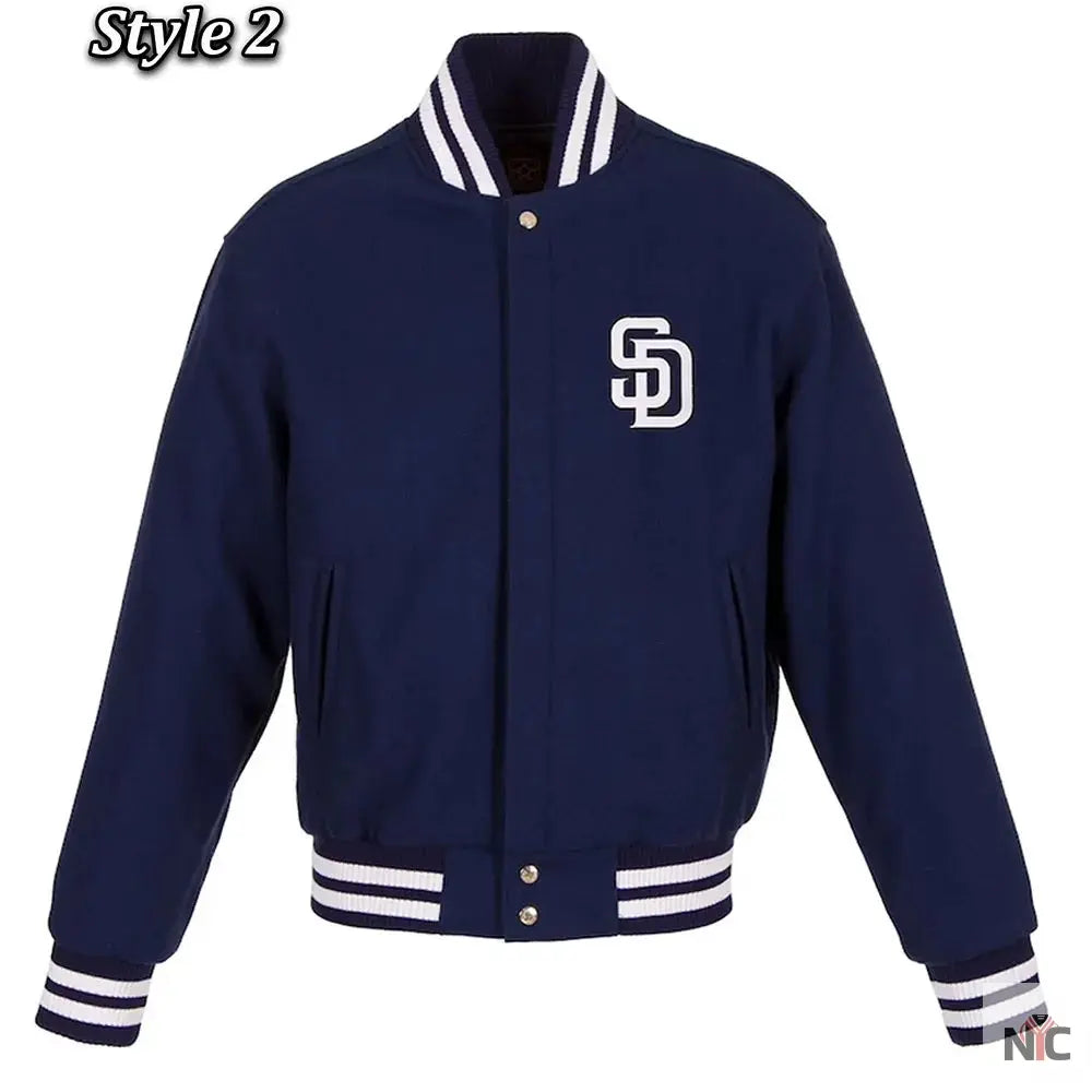 San Diego Padres Navy Blue Wool Jacket Clanton Jacket