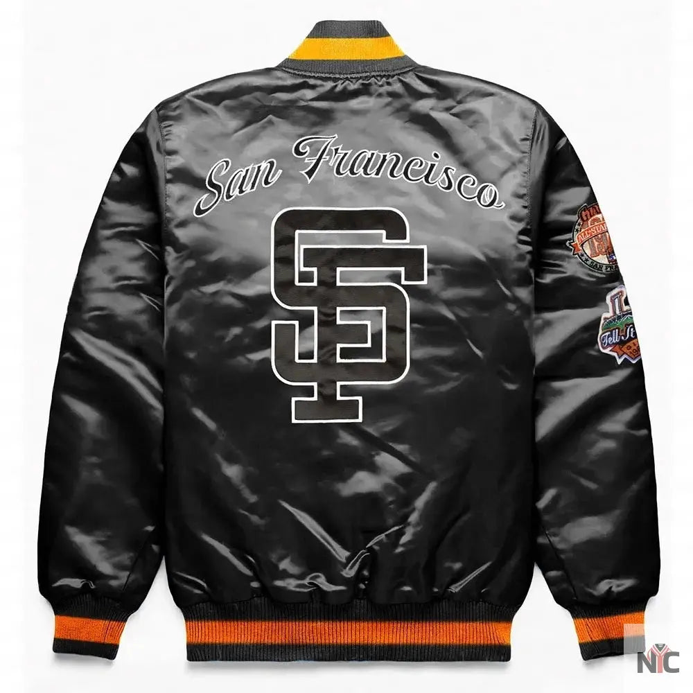 San Francisco Giants Exclusive Black Satin Jacket Clanton Jacket