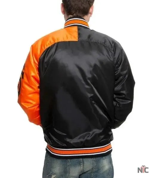 San Francisco Giants Stadium Black And Orange Varsity Jacket Clanton Jacket