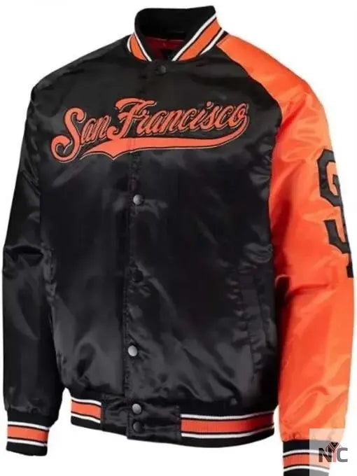 San Francisco Giants Stadium Black And Orange Varsity Jacket Clanton Jacket