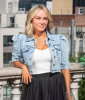 Julie Crawford NYFW 2025 Belle De Amour Fashion Show Denim Jacket USA Jackets