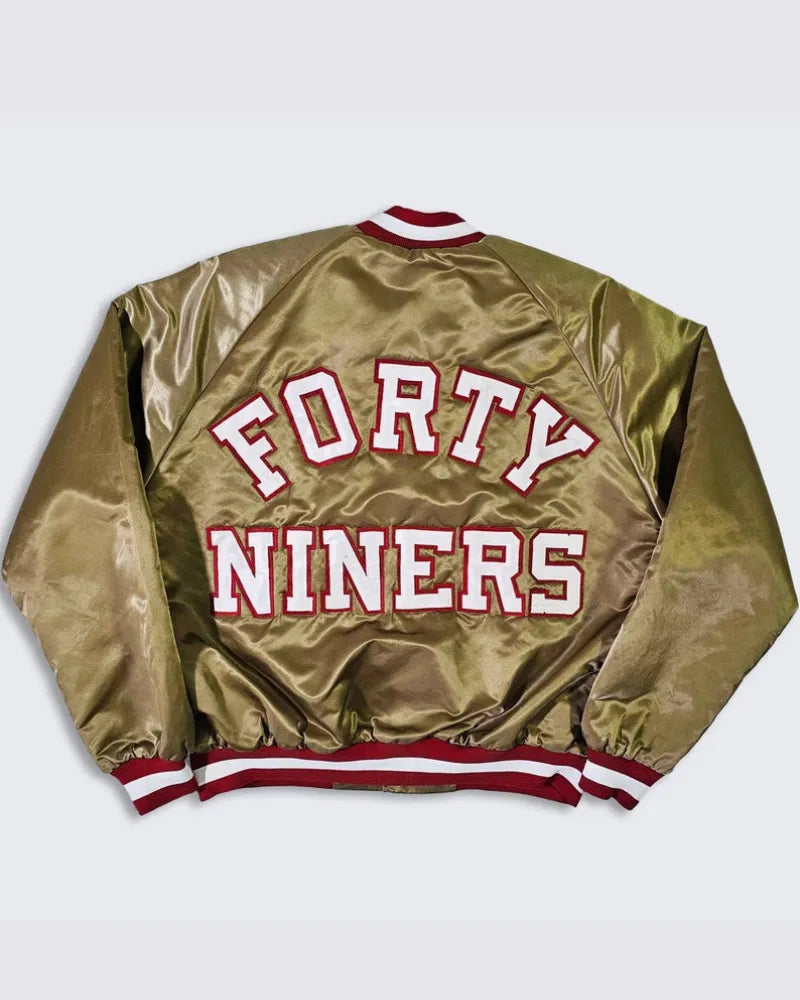 San Francisco 49ers Vintage 80s Chalk Line Satin Bomber Jacket