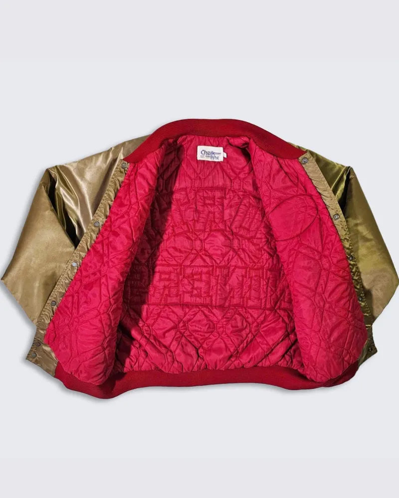 San Francisco 49ers Vintage 80s Chalk Line Satin Bomber Jacket