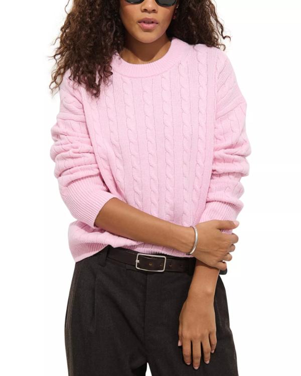 SNL S51 Nikki Glaser Pink Cable Knit Sweater