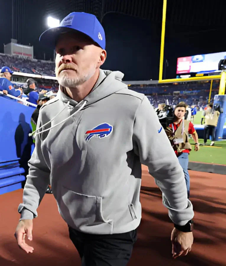 Sean McDermott Buffalo Bills Grey Hoodie USA Jackets