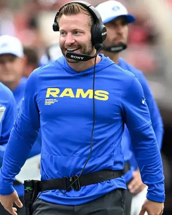 Sean McVay Rams v Cleveland Browns Blue Sweatshirt WorthVee
