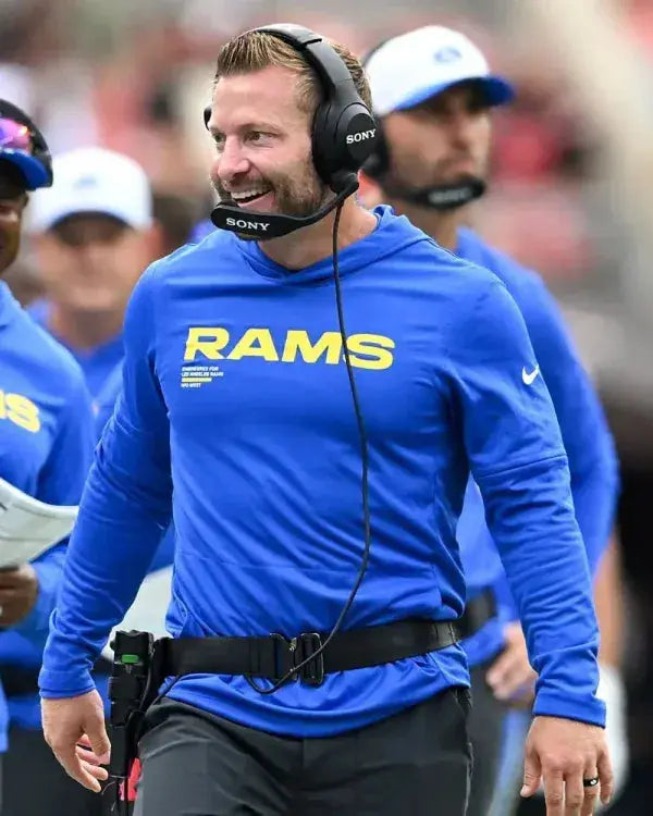 Sean McVay Rams v Cleveland Browns Blue Sweatshirt WorthVee