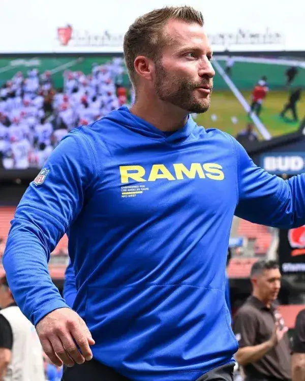 Sean McVay Rams v Cleveland Browns Blue Sweatshirt WorthVee