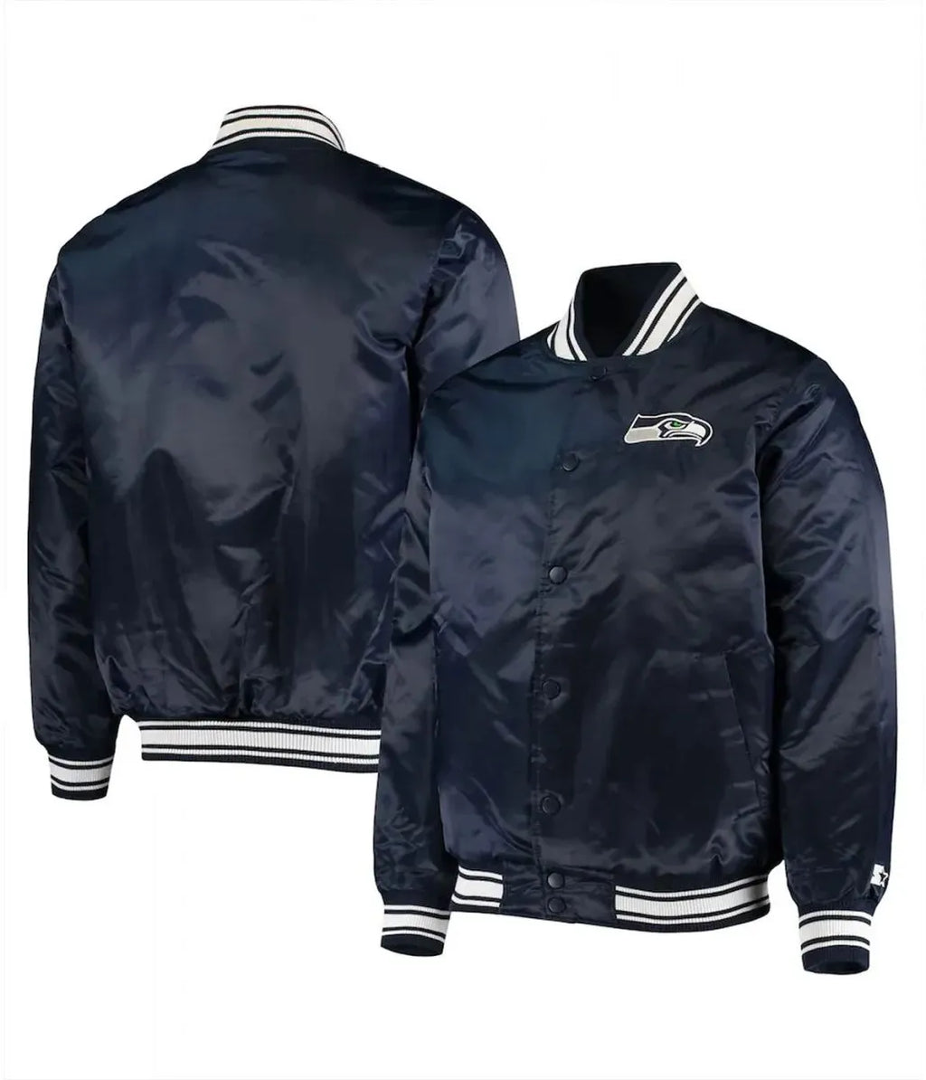 Seattle Seahawks Locker Room Full-Snap Bomber Jacket