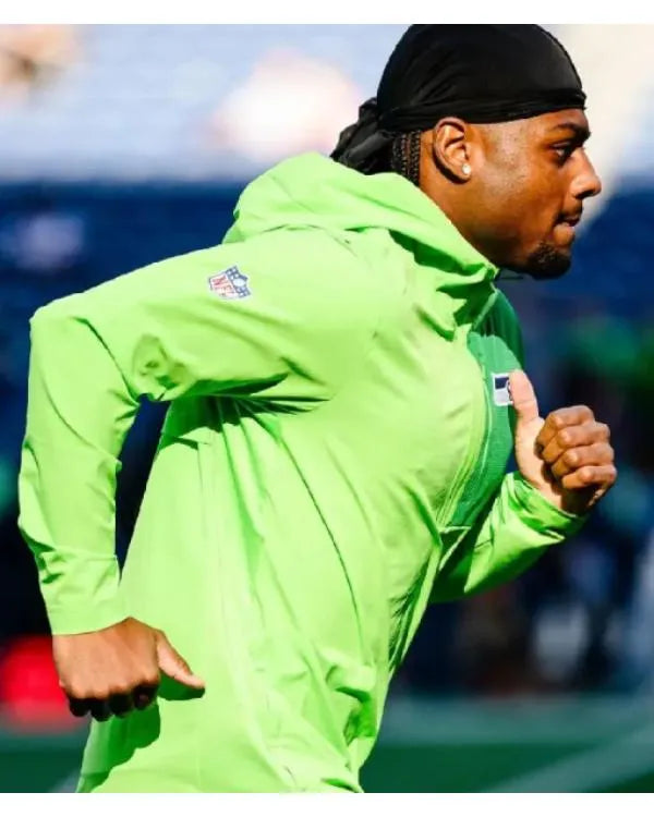Seattle Seahawks Neon Green Half-Zip Hooded Jacket