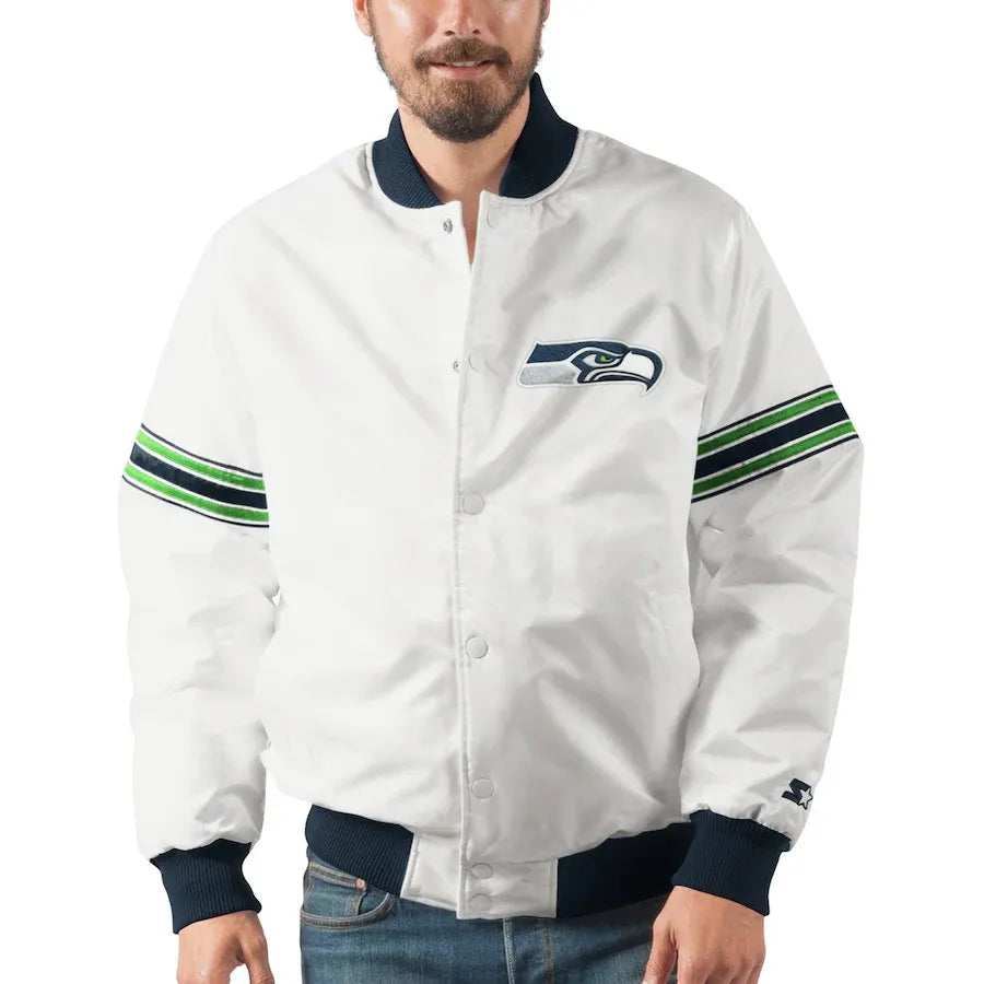 Seattle Seahawks The Rookie White Satin Jacket