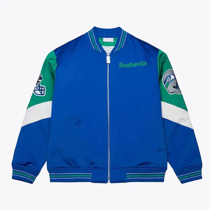 Seattle Seahawks Throw It Back Heavyweight Satin Jacket WorthVee
