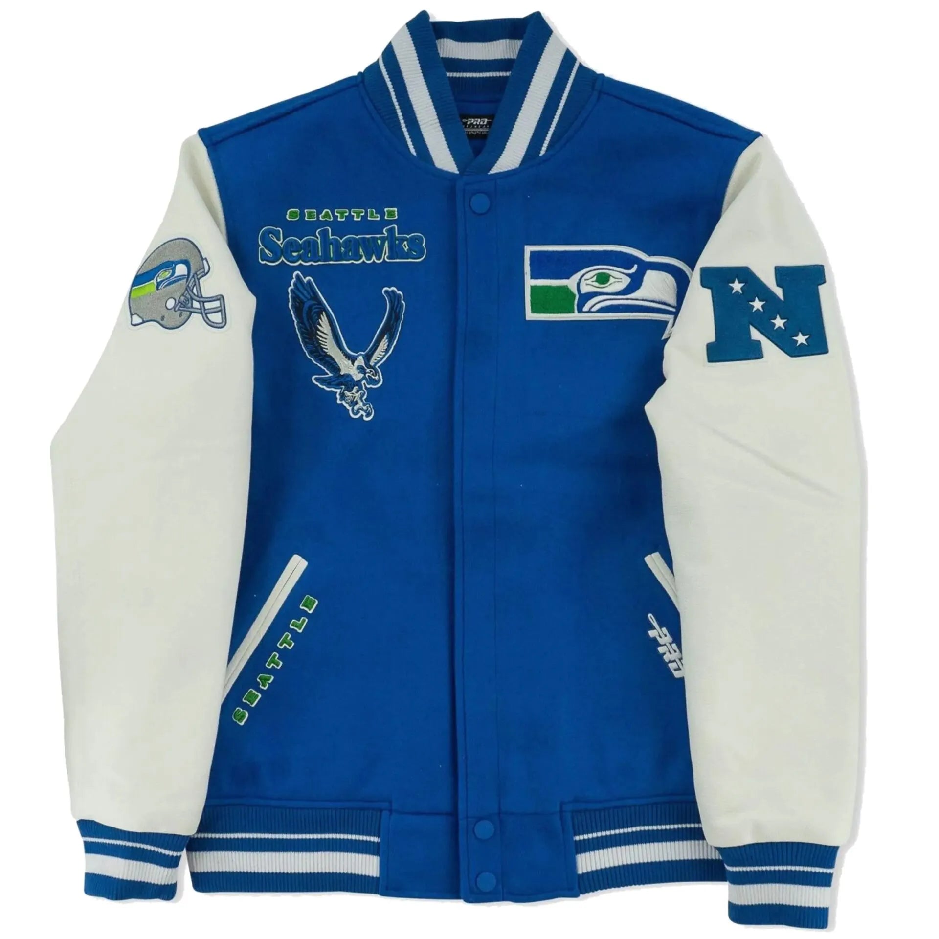 Seattle Seahawks Wool and Leather Varsity Jacket