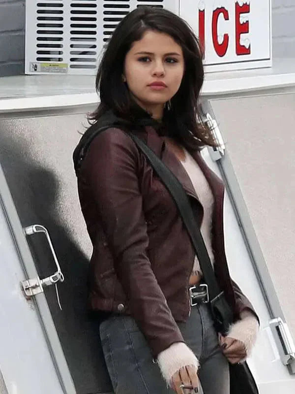 Selena Gomez The Fundamentals of Caring Maroon Jacket Clanton Jacket