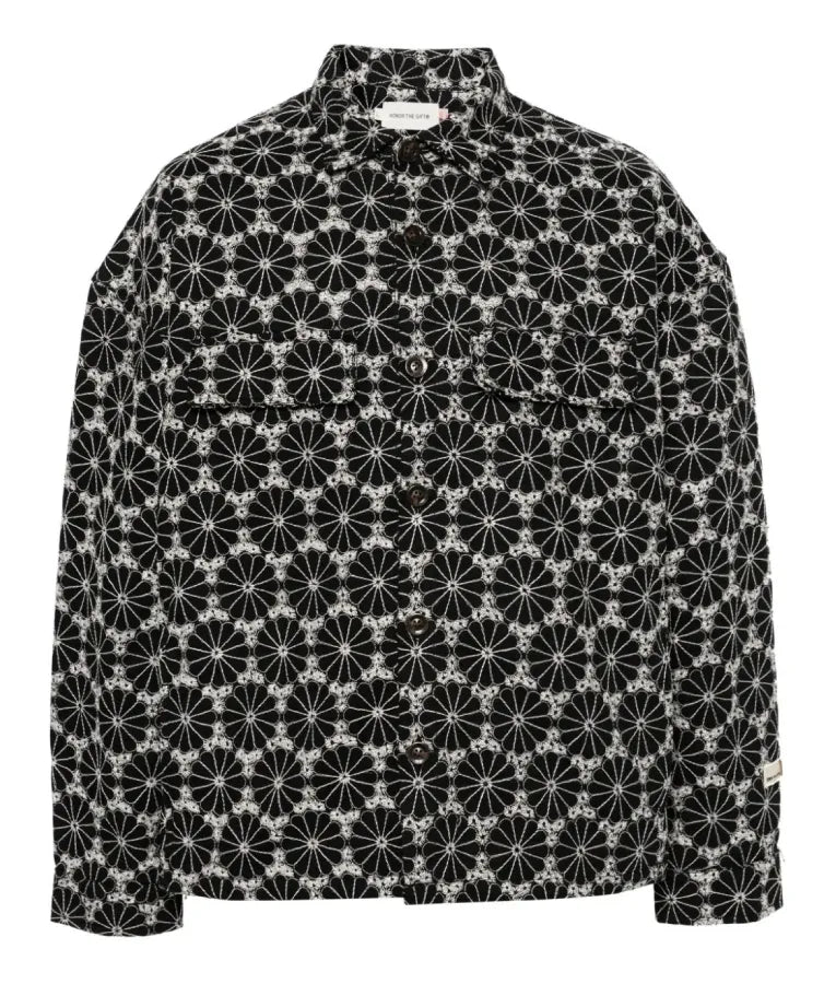Sherri Jawn Murray’s Black Floral Shirt Jacket