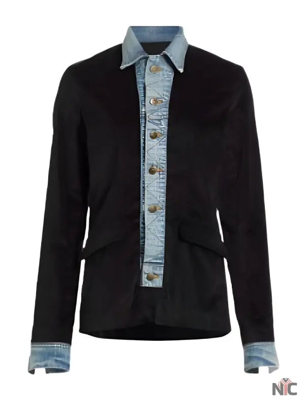 Shrinking S02 Christa Miller Denim Trim Blazer Clanton Jacket