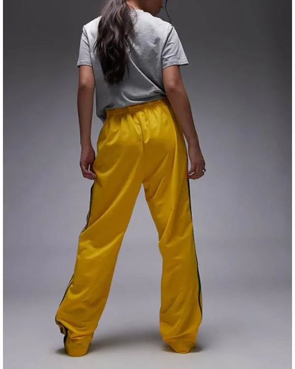 Shrinking S03 Sherry Cola Yellow Striped Track Pants