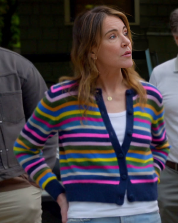Shrinking Christa Miller Rainbow Striped Cardigan WorthVee
