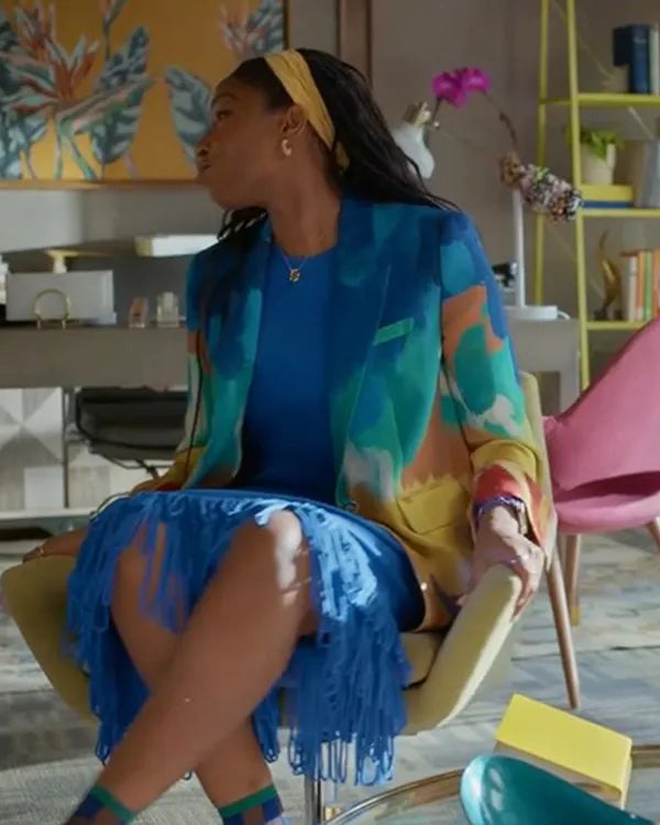 Shrinking Jessica Williams Printed Blazer