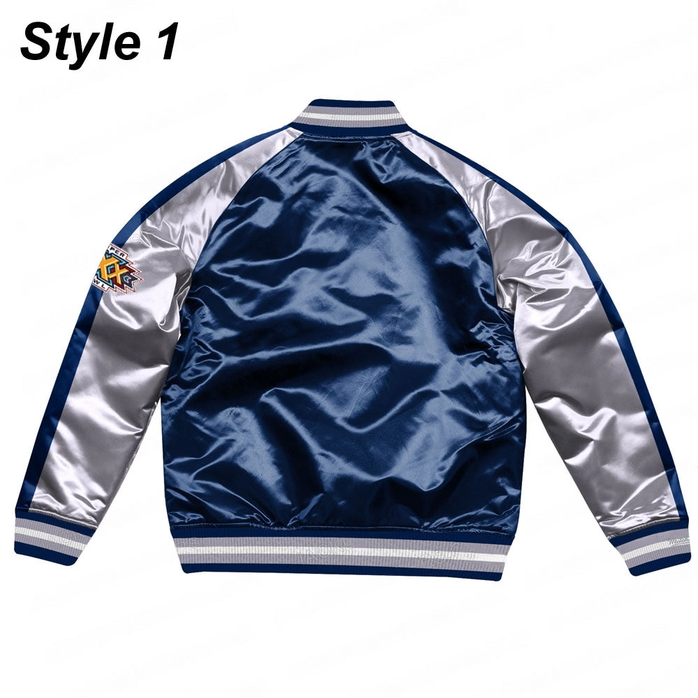 Silver Dallas Cowboys Varsity Satin Jacket WorthVee