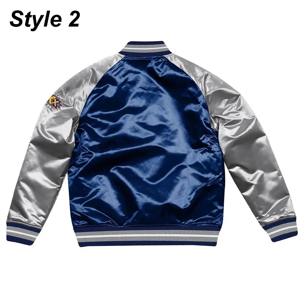 Silver Dallas Cowboys Varsity Satin Jacket WorthVee