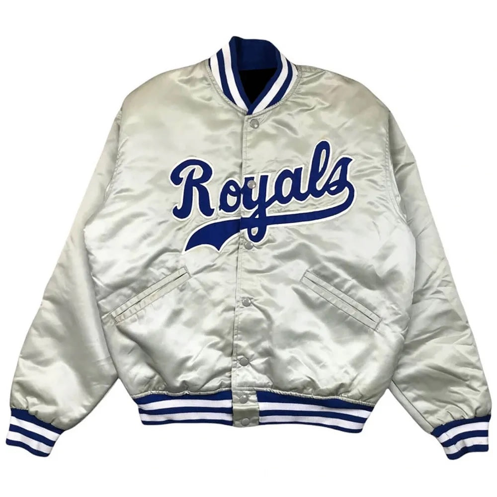 Silver Kansas City Royals Satin Jacket WorthVee