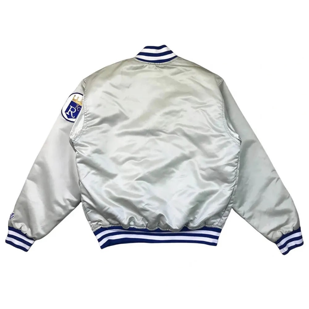 Silver Kansas City Royals Satin Jacket WorthVee