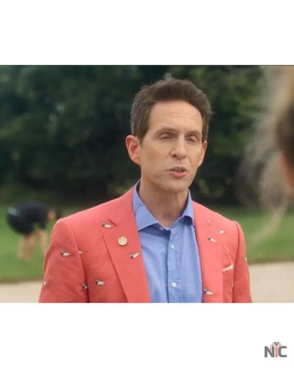 Sirens Glenn Howerton Duck Print Pink Coat Clanton Jacket