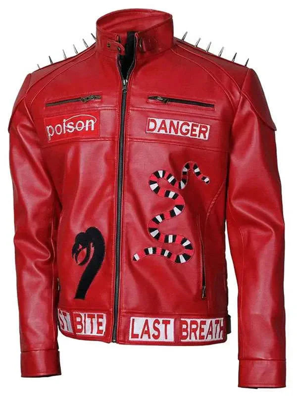 I Am Venomous Snake Red Leather Jacket Clanton Jacket