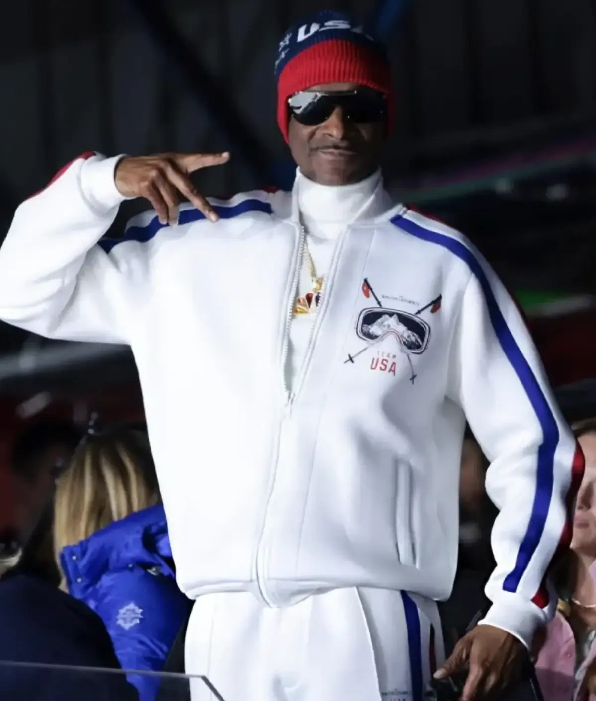 Snoop Dogg 2026 Milano Cortina Winter Olympics White Jacket