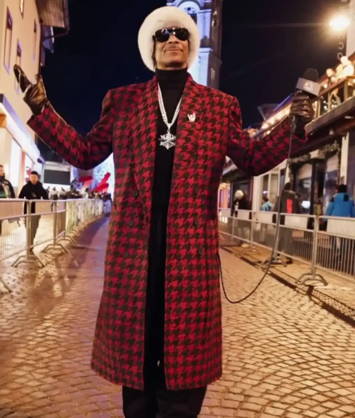 Snoop Dogg Milano Cortina 2026 Winter Olympics Plaid Coat