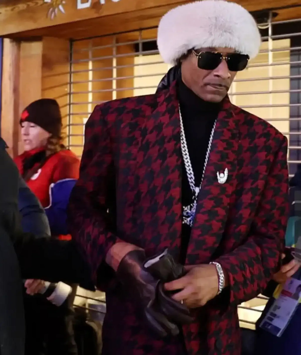 Snoop Dogg Milano Cortina 2026 Winter Olympics Plaid Coat