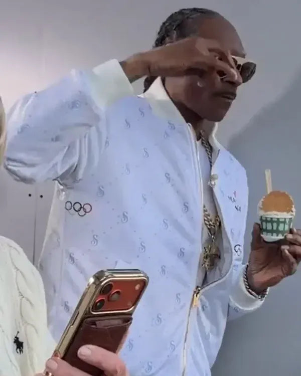 Snoop Dogg White Winter Olympics Milano Cortina 2026 Jacket