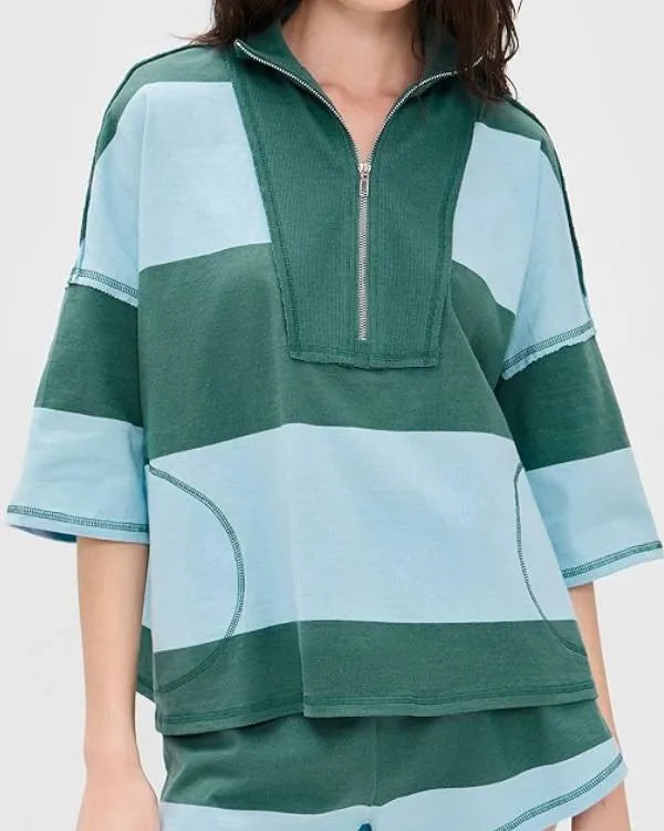 Southern Charm Salley Carson Green Stripe Sweatshirt
