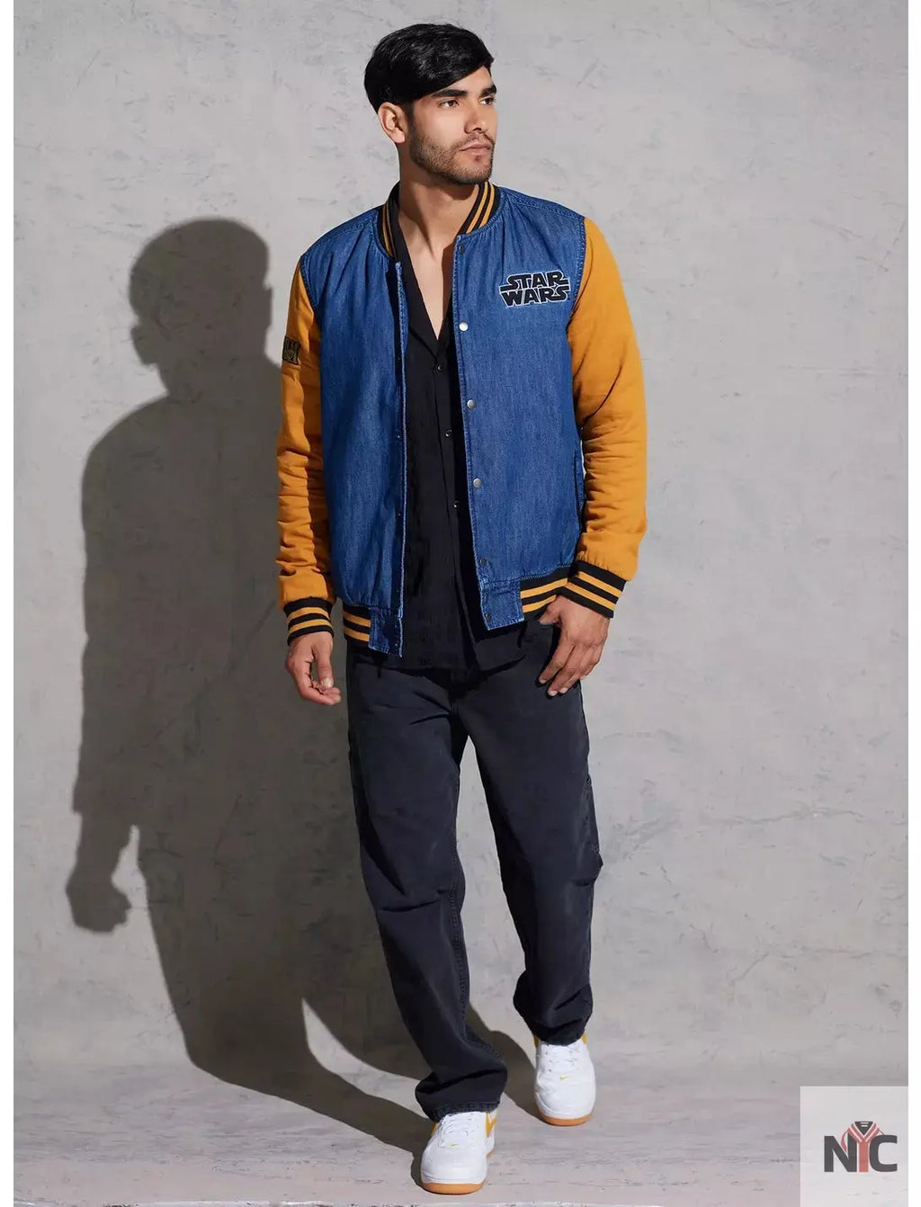 Star Wars Logo Denim Varsity Jacket Clanton Jacket