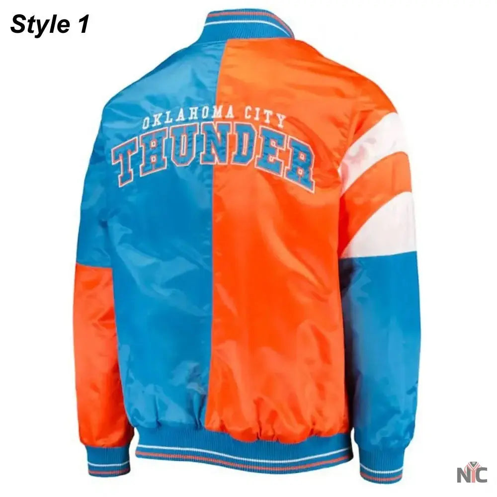 Starter Oklahoma City Thunder Orange and Blue Jacket Clanton Jacket