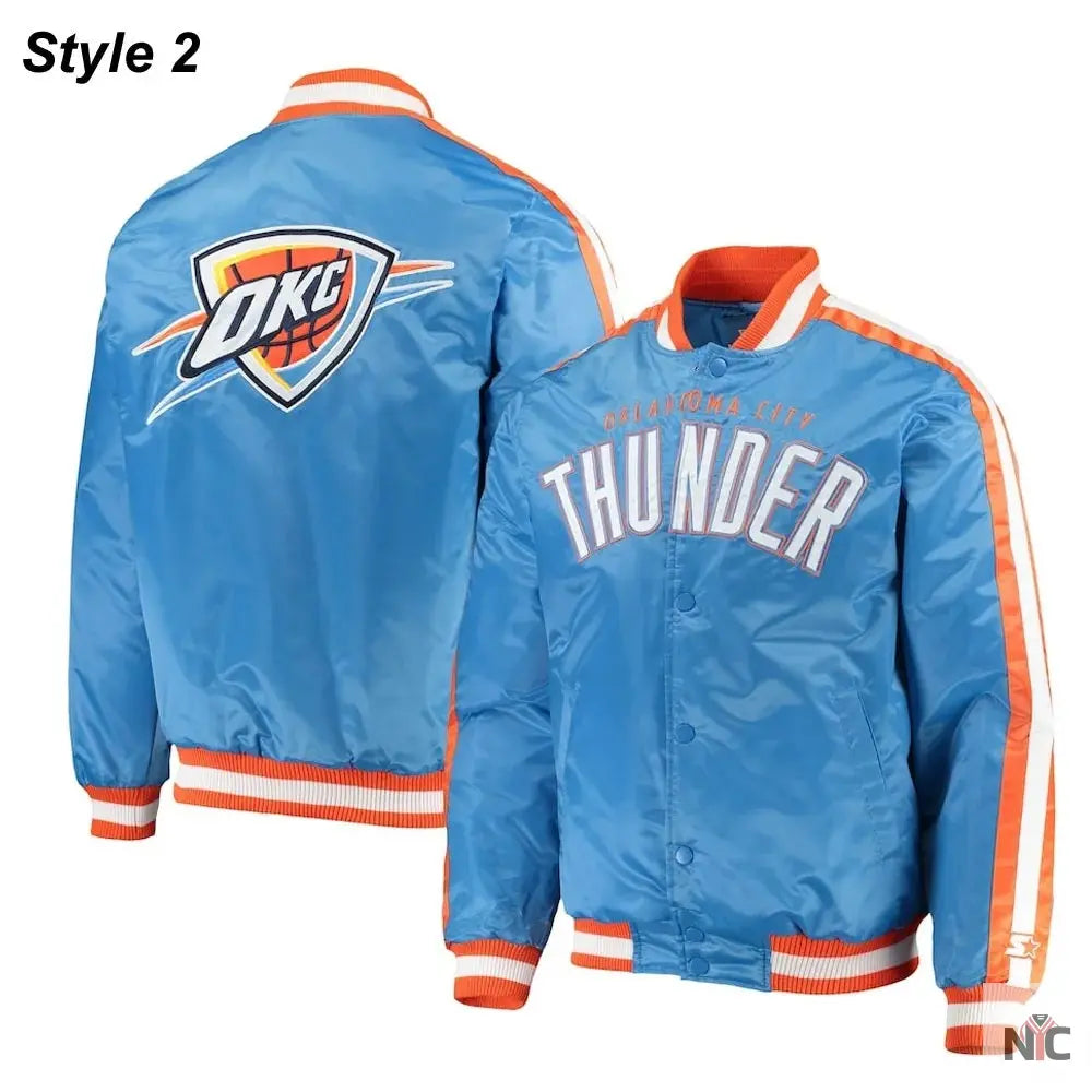Starter Oklahoma City Thunder Orange and Blue Jacket Clanton Jacket
