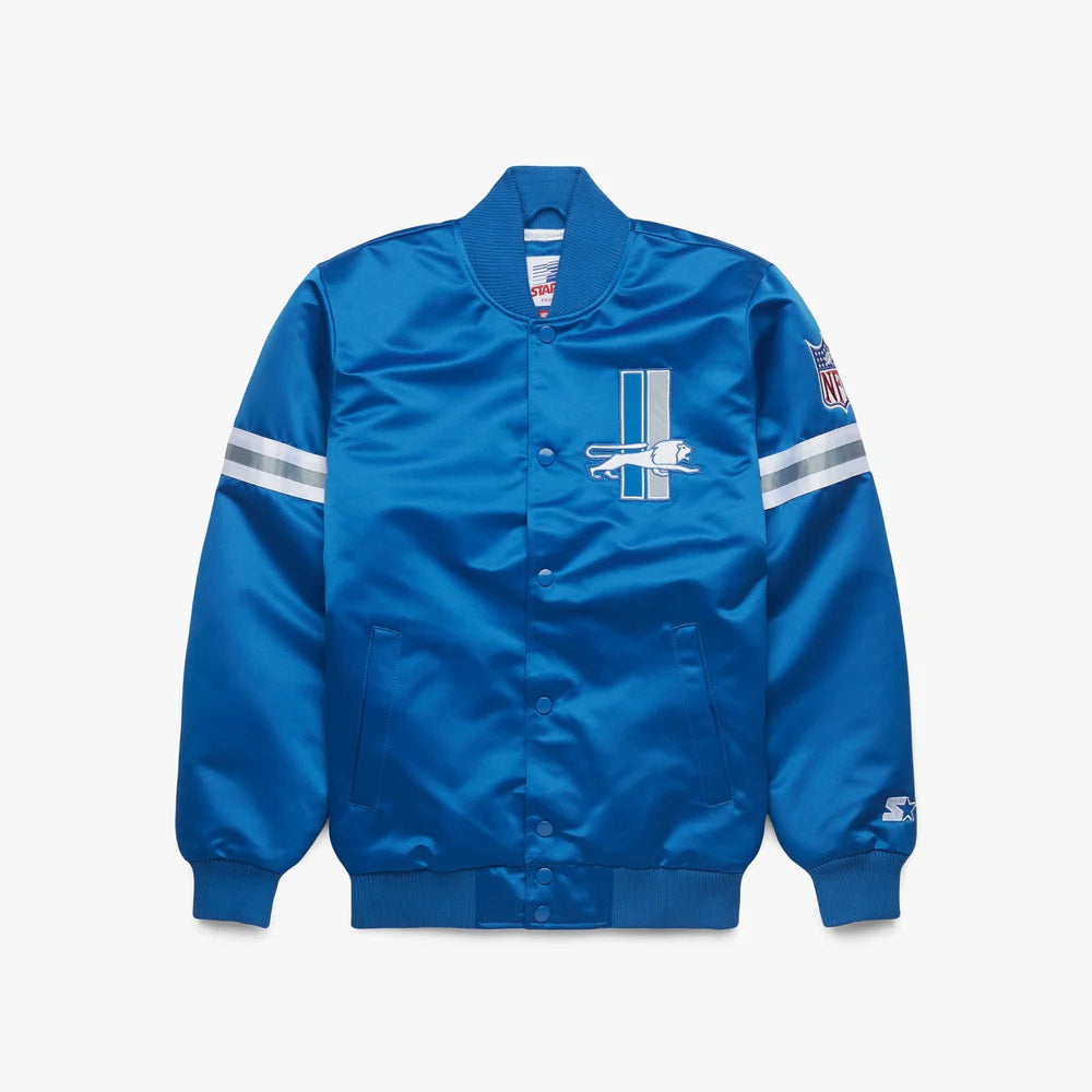 Starter Detroit Lions Heavyweight Satin Jacket WorthVee