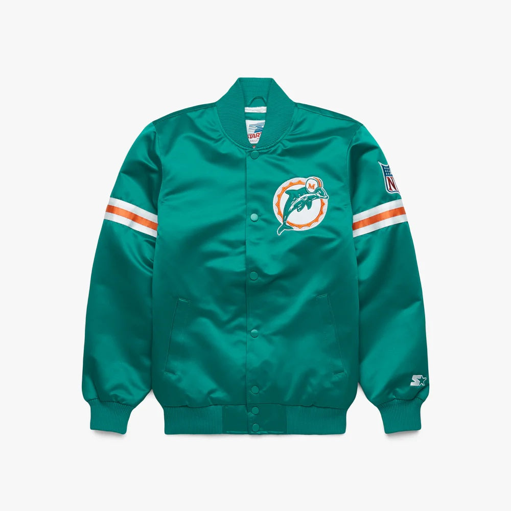 Starter Miami Dolphins Heavyweight Satin Jacket Rackup