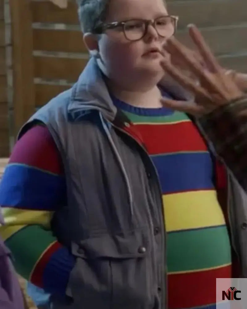 Stranger Things S05 Jake Connelly Grey Vest Clanton Jacket