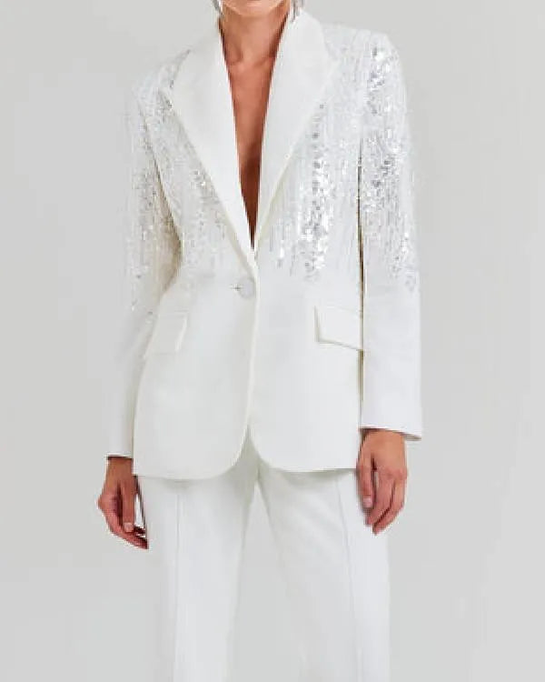 Strictly Come Dancing S23 Christmas Special Tess Daly White Blazer